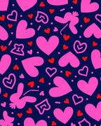 Pink Red Heart Medley Rug