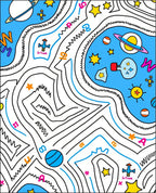 Whimsical Space Maze Cartography Design Rug