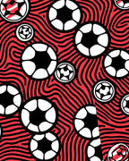 Dynamic Red Soccer Ball Graphic Rug
