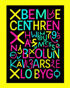 Vibrant Typographic Alphabet Explosion Rug