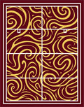 Crimson Gold Swirls Medallion Rug