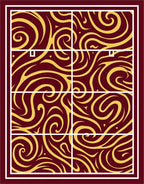Crimson Gold Swirls Medallion Rug