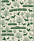 Forest Deer Train Whimsical Woodland Scene Rug