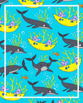 Dolphin Sea Creatures Yellow Boat Rug