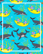 Dolphin Sea Creatures Yellow Boat Rug