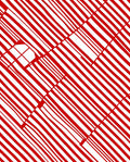 Crimson White Diagonal Stripe Illusion Rug