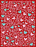 Whimsical Red Butterfly Vines Rug