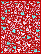 Whimsical Red Butterfly Vines Rug