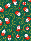 Merry Snowman Red Holly Vines Rug