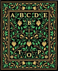 Black Emerald Floral Alphabet Border Rug