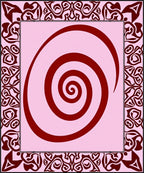 Crimson Swirl Bordered Pink Rug