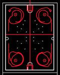 Bold Red Symmetrical Abstract Form Rug