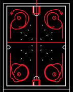 Bold Red Symmetrical Abstract Form Rug