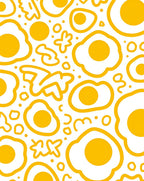 Yellow Sunny Side Up Egg Pattern Rug