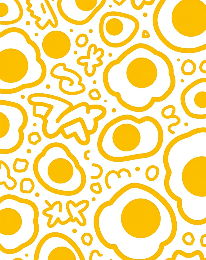 Yellow Sunny Side Up Egg Pattern Rug