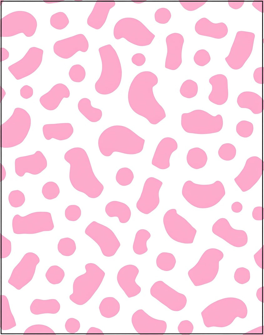 Pink Blobs Scattered White Rug
