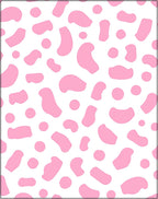 Pink Blobs Scattered White Rug