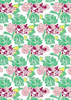 Pink Orchid Green Leaf Tropical Bloom Rug