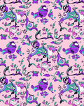Whimsical Purple Abstract Floral Swirls Rug