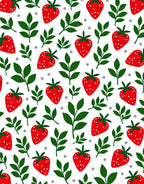 Red Strawberry Leaf Scatter Rug