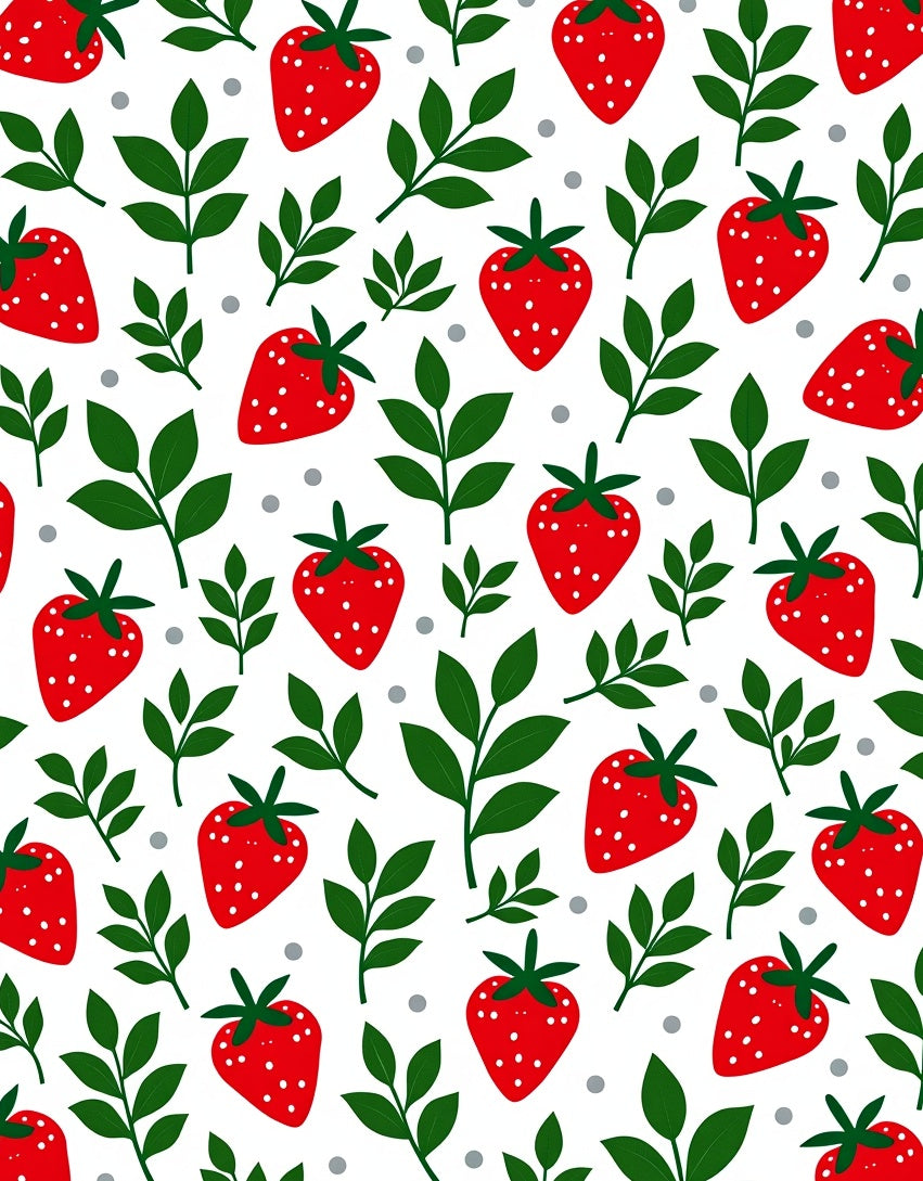 Red Strawberry Leaf Scatter Rug
