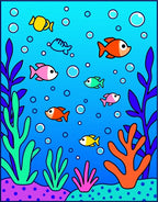 Ocean Life Colorful Fish Bubbles Rug