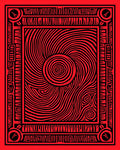 Red Swirl Sun Abstract Frame Rug