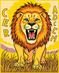 Roaring Golden Lion Yellow Savannah Rug
