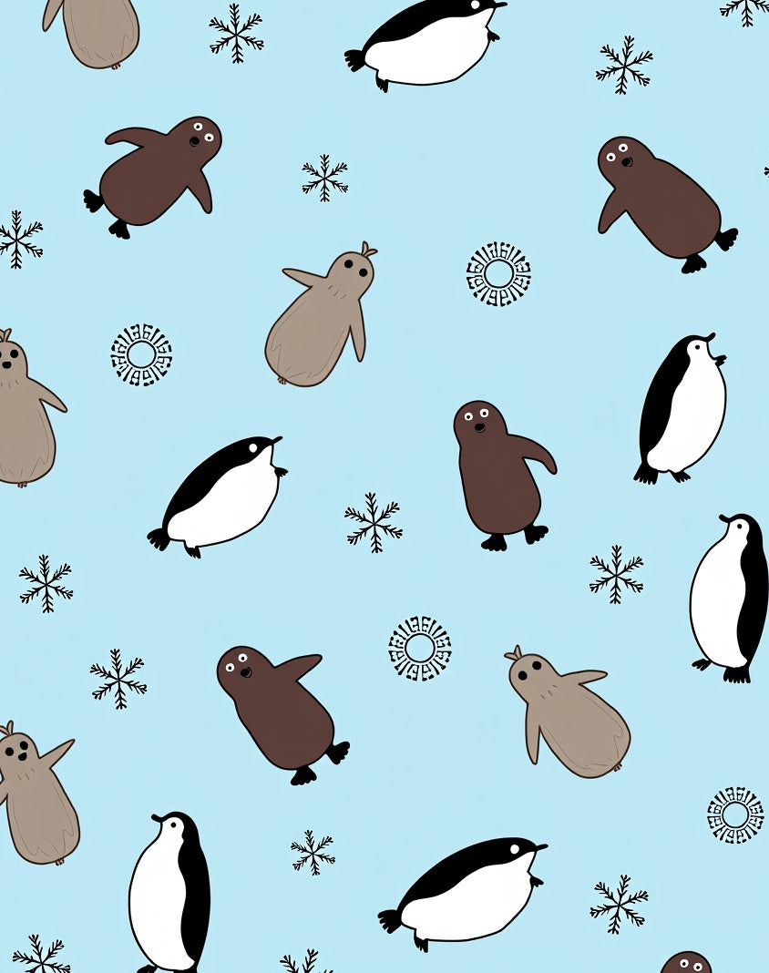 Arctic Friends Penguin Snowflakes Rug