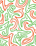 Red Green Abstract Swirls Rug