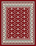 Crimson Cream Geometric Tribal Medallion Rug