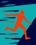 Abstract Orange Runner Motion Graphic Rug