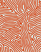 Coral Orange Organic Wave Rug