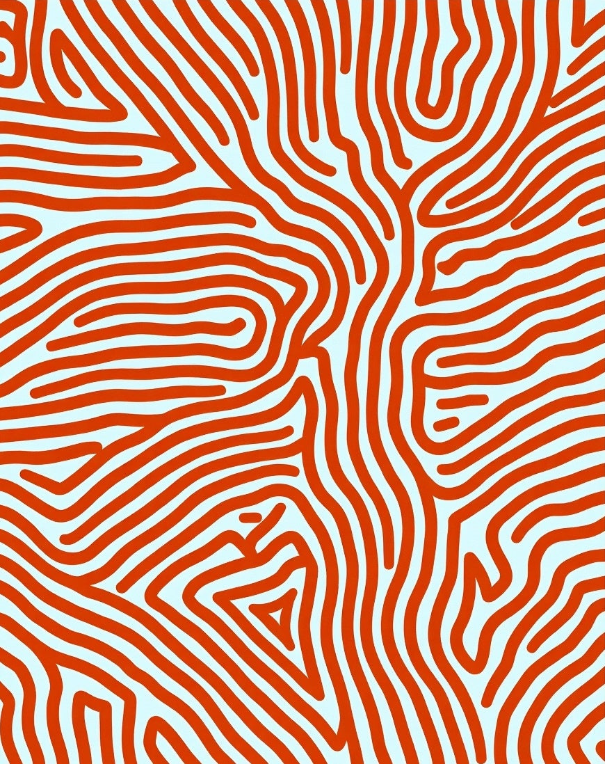 Coral Orange Organic Wave Rug
