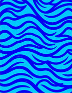 Bold Blue Wave Abstract Rug