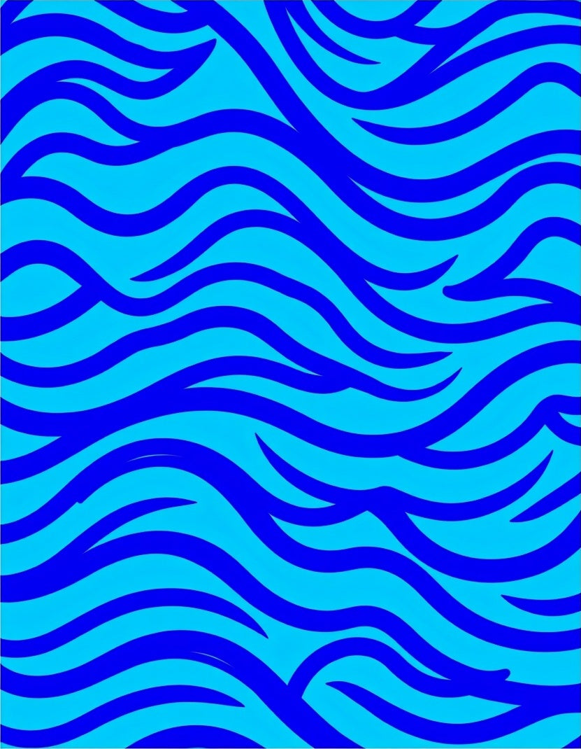 Bold Blue Wave Abstract Rug