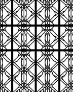Black Geometric Art Deco Lattice Rug