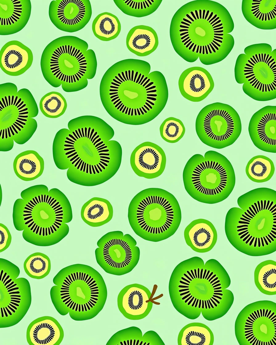 Fresh Green Kiwi Slices Repeat Rug