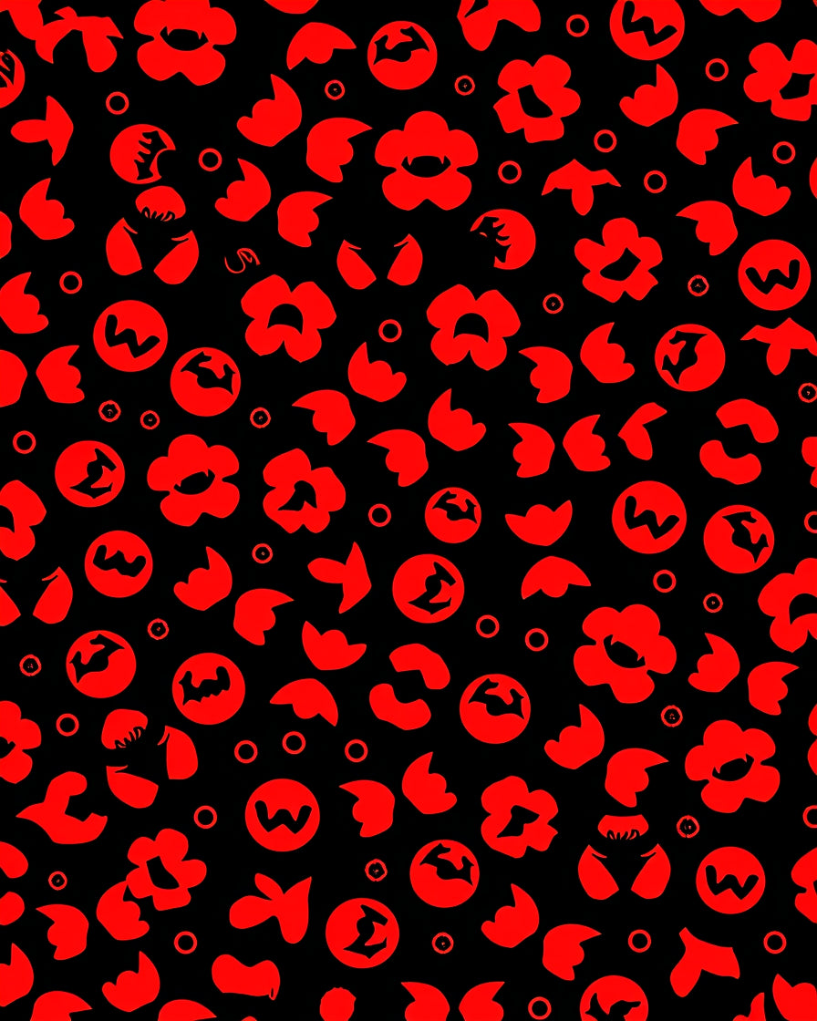 Bold Red Floral Whimsical Scatter Rug