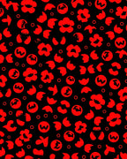 Bold Red Floral Whimsical Scatter Rug