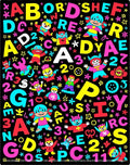 Childlike Alphabet Characters and Numbers Collection Rug
