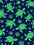 Neon Green Turtles Seaweed Navy Rug