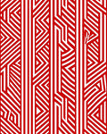 Bold Red Geometric Labyrinth Rug