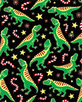 Green Dinosaur Candy Cane Stars Rug