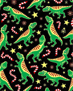 Green Dinosaur Candy Cane Stars Rug
