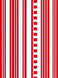 Bold Red White Vertical Stripe Squares Rug