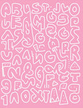 Pink White Alphabet Celebration Rug