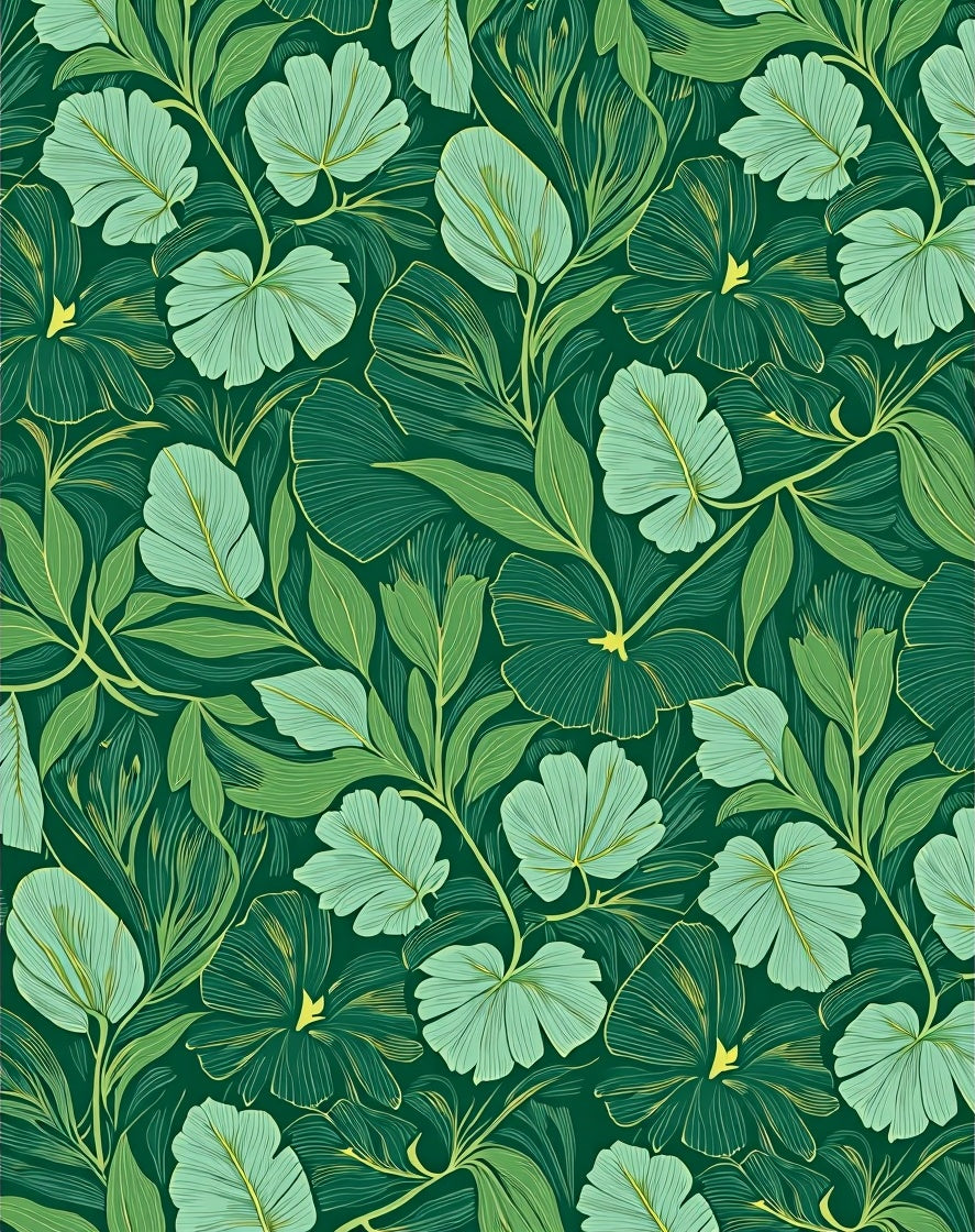 Lush Emerald Green Leafy Vines Rug