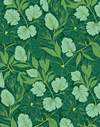 Lush Emerald Green Leafy Vines Rug
