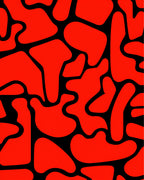 Bold Red Organic Amorphous Shapes Rug